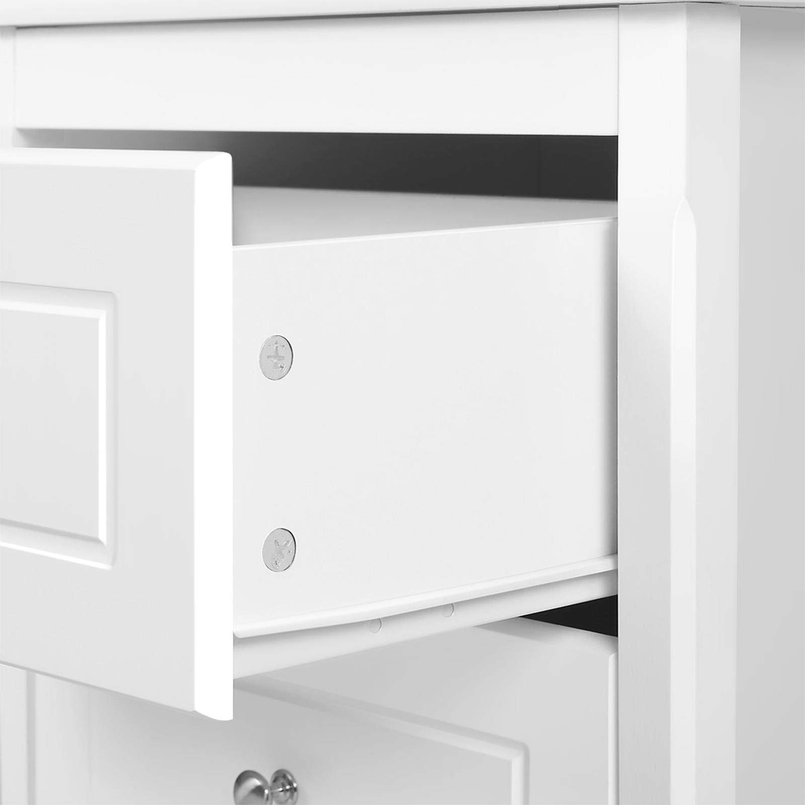 Yaheetech 2pcs Mesitas de Noche Blancas Mesillas de Noche | con Patas de Pino Macizo Mesitas Auxiliares de Madera de pino para Dormitorio 48x40x61cm