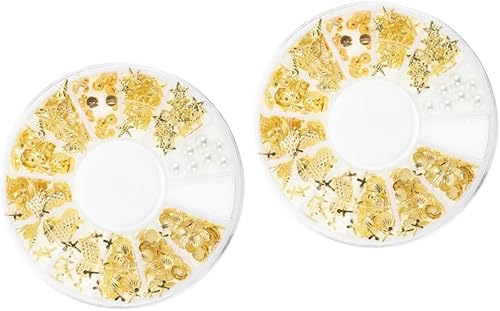 FOMIYES 2 Pcs Ornaments Gold Nail Jewelry Starfish Nail Art Decoration Nail Decor Nail Accessories Shell Decor Nail Art Metal Dcor Nail Art Design