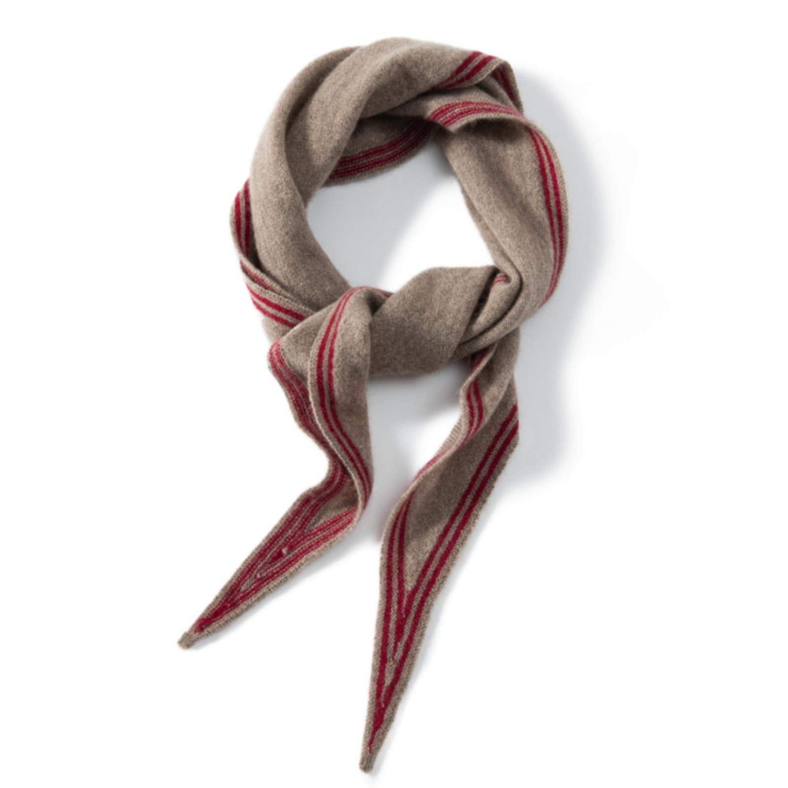 ThiCc Knitted Triangle Scarf for Women - Minimalist Cashmere Shawl Versatile Neck Warmer Cozy Headscarf Elegant 2-in-1 Neck Wrap Stylish Neckerchief Old Money Aesthetic (Brown)
