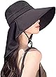 [ARSZHORSVS] 帽子 レディース uvカット 日焼け防止 つば広 日除け帽子 ハット【軽量・通気性・小顔効果】 サンバイザ 春夏 紫外線対策 あごひも付き 折りたたみ 農作業 アウトドア