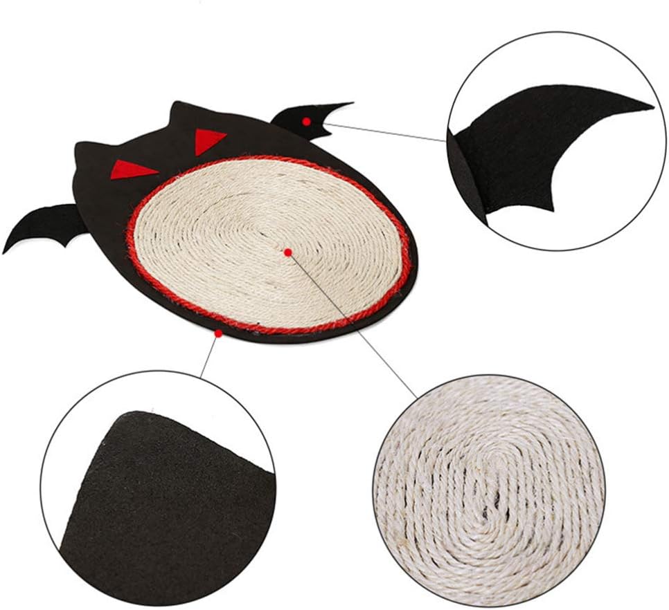 review Halloween Cat Scratch Mat, Bats Shaped Sisal Scratching Pad, 12
