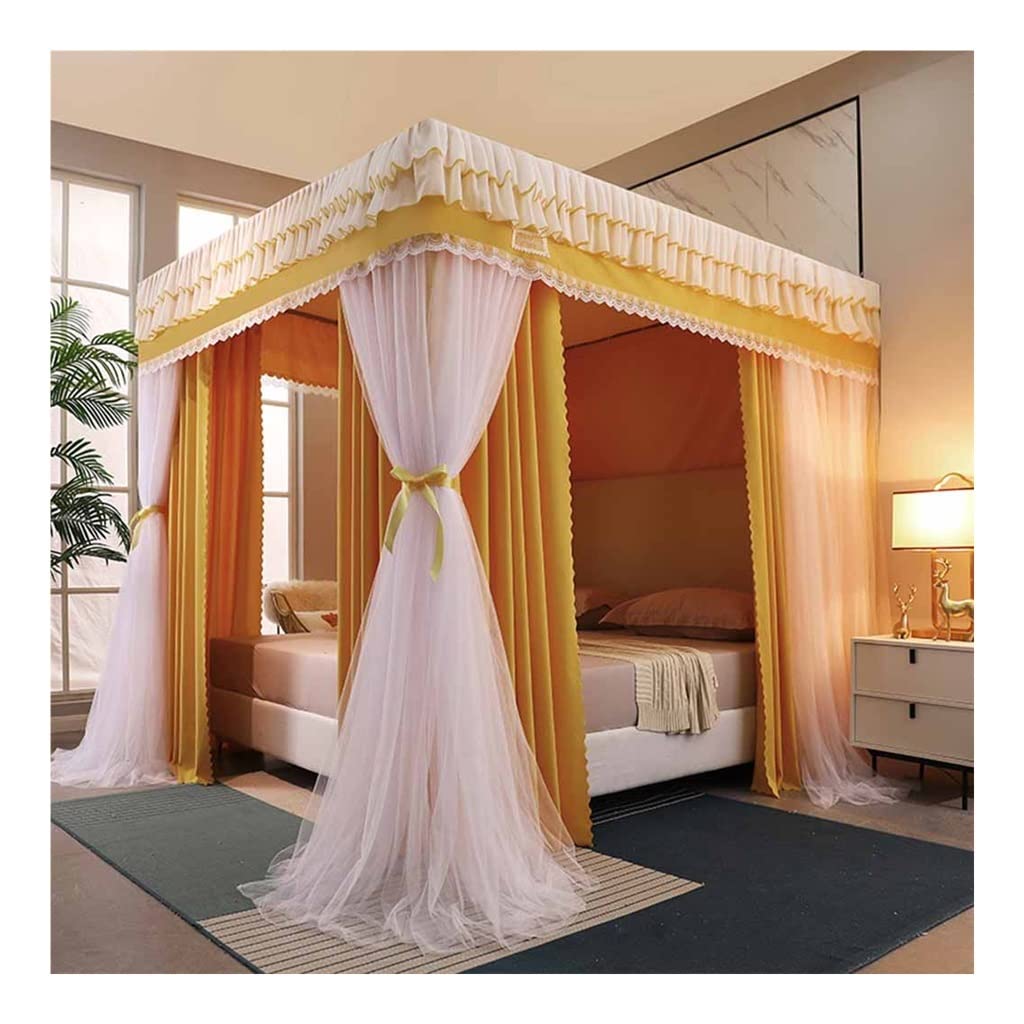 Mosquitera de 4 postes para cama de 1,8m con cortinas opacas estilo 2