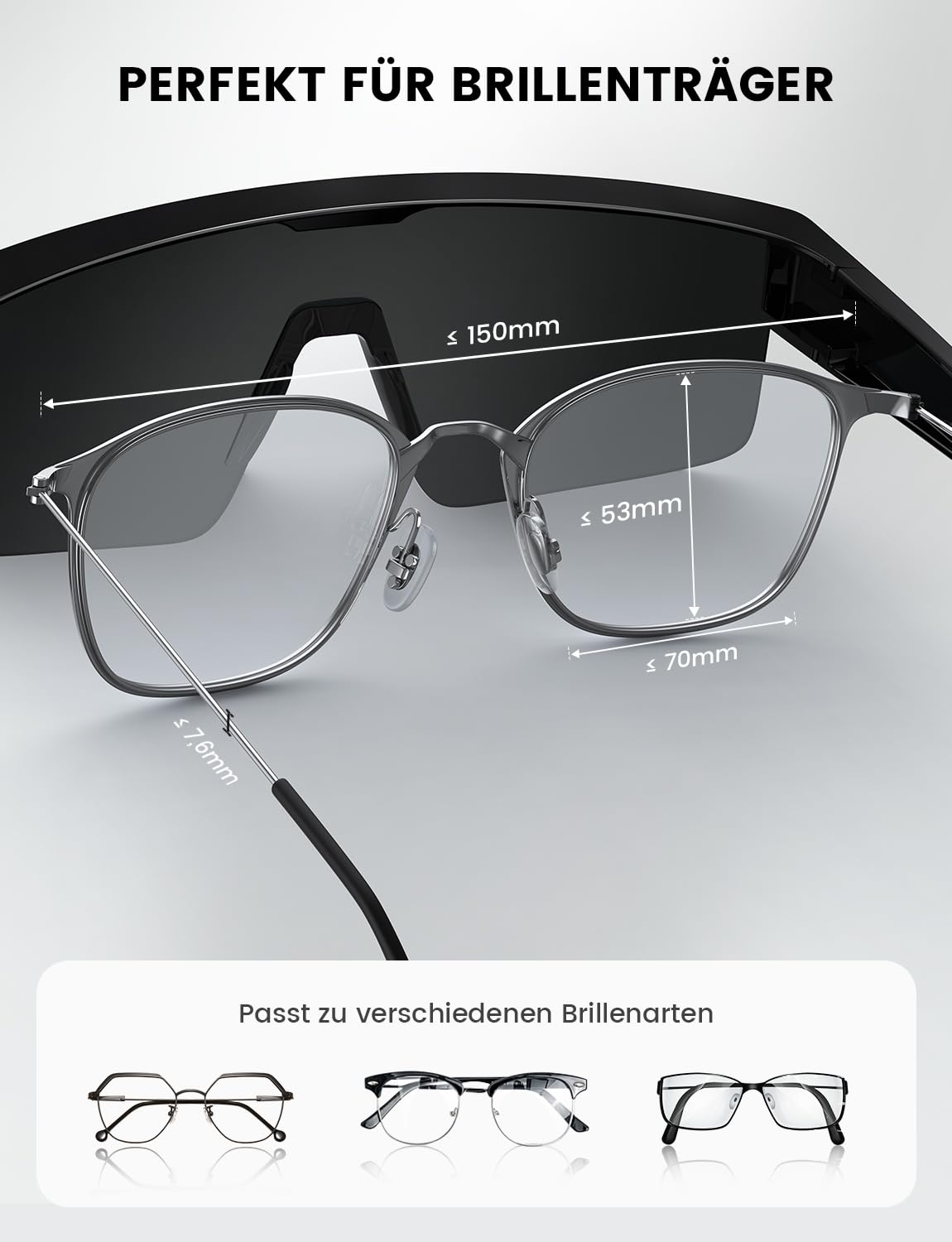 Lamicall Überzieh Sonnenbrille, Fahrradbrille für Brillenträger - [25g TR-90 Ultraleicht] Polarisierte Sonnenbrille über Normale Brille für Herren & Damen, UV400 Überziehbrille für Fahrrad Auto Angeln