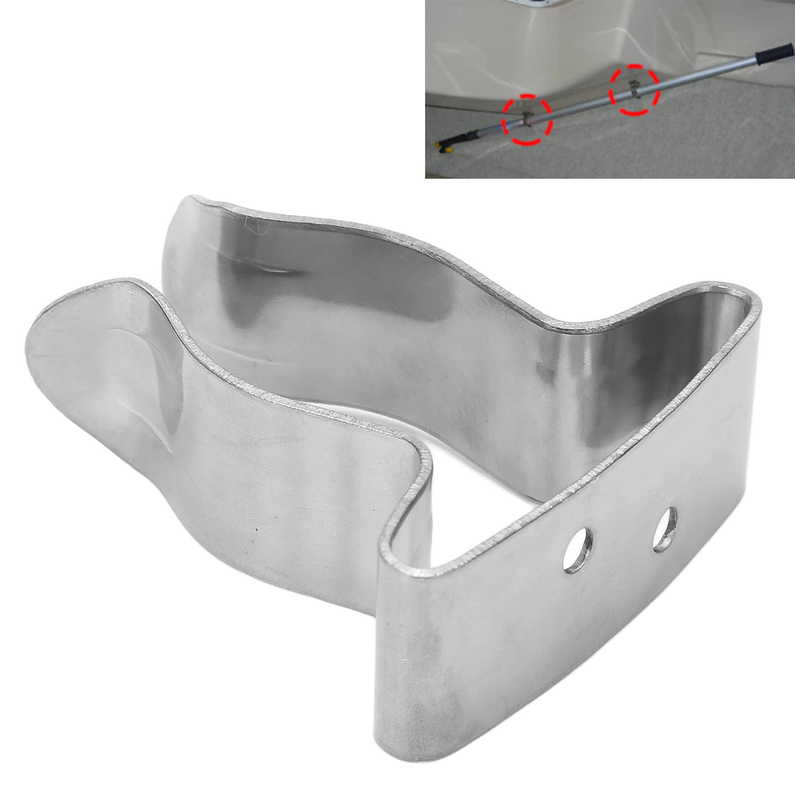 Chrees Abrazadera de muelle, soporte de resorte de gancho, abrazadera de resorte de acero inoxidable, abrazadera de soporte ajustable, compatible con canoas de barco (2939s)
