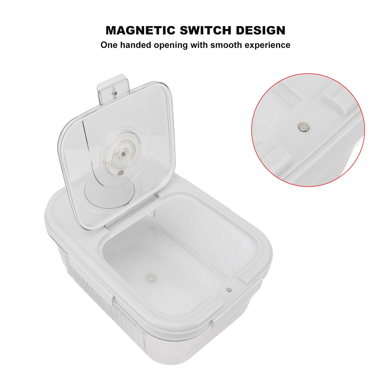 Organisateur de Stockage de Céréales, 10Kg Boîte de Conteneur en PP, Bac de Seau Distributeur à Riz Domestique, Pot à Grains Réservoir Distributeur pour la Cuisine à Domicile, Aliments Secs (Blanc)