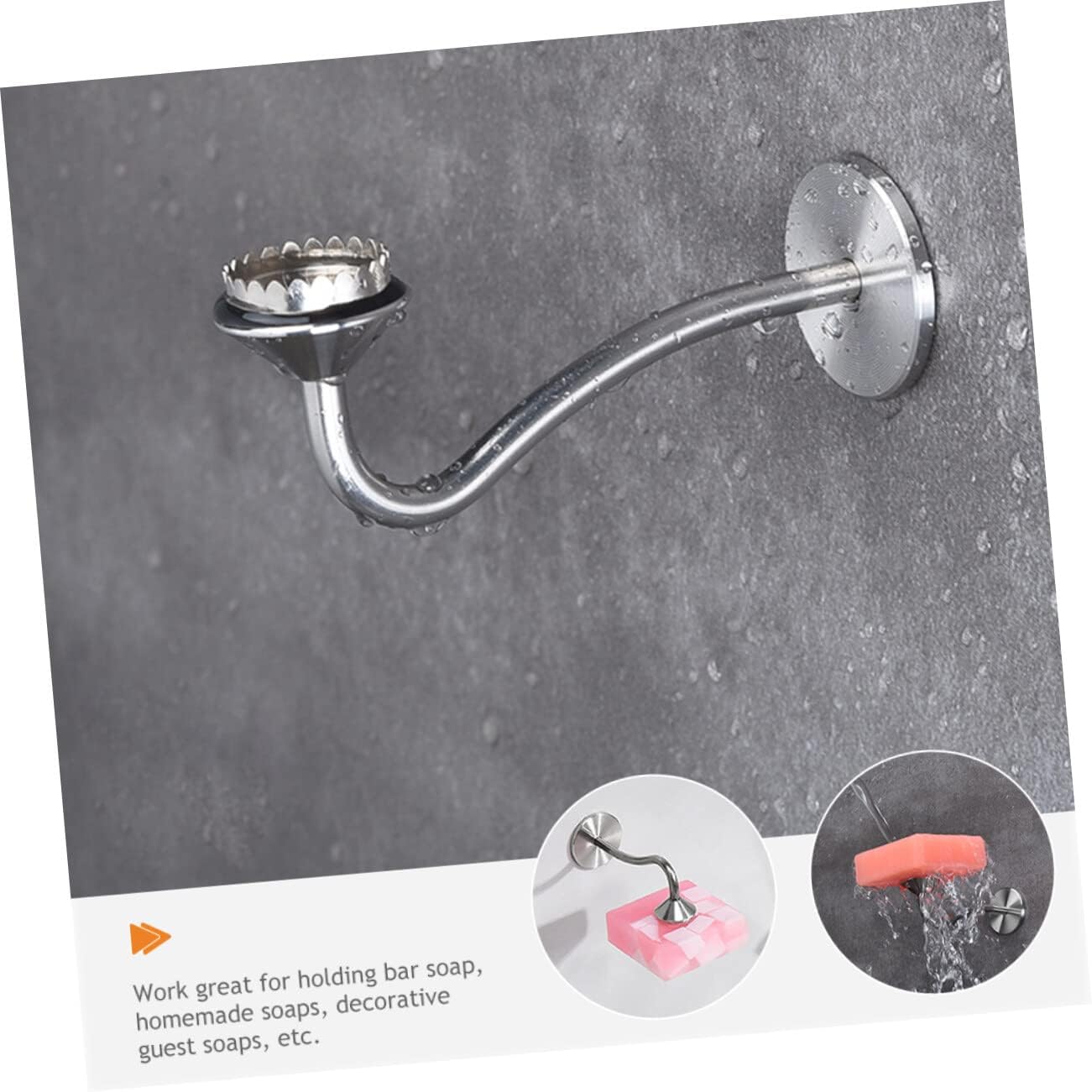Healeved Magnetic Soap Holder Wall Mounted Soap Holder for Bathroom Kitchen Bar Magnetic for Sink Shower Wall with Hook for Towel Clothes Shower Brush 3.93 X 1.37 X 1.02 in