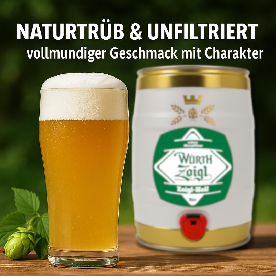 Zoigl Bier aus der Oberpfalz untergärig Partyfass 5 Liter - Brauerei Würth 5l