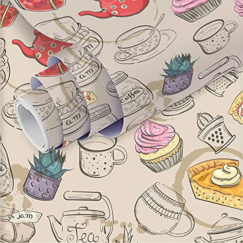 Image of Amazon Brand - Solimo PVC Self-Adhesive Wallpaper, Restaurant Theme, 41cm x 4.56m