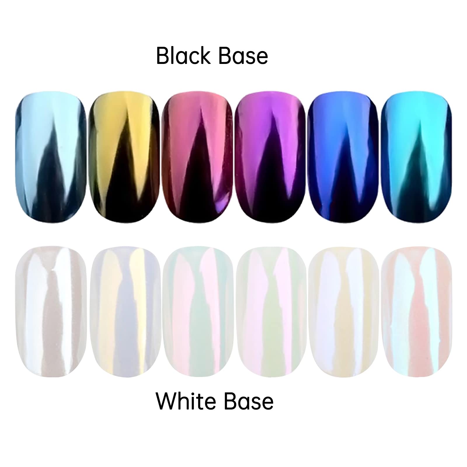 Pearl Powder Nail Chrome puder brokatowy do paznokci, lustro w proszku, 6 sztuk, kameleon, metaliczny proszek do zdobienia paznokci, Color11