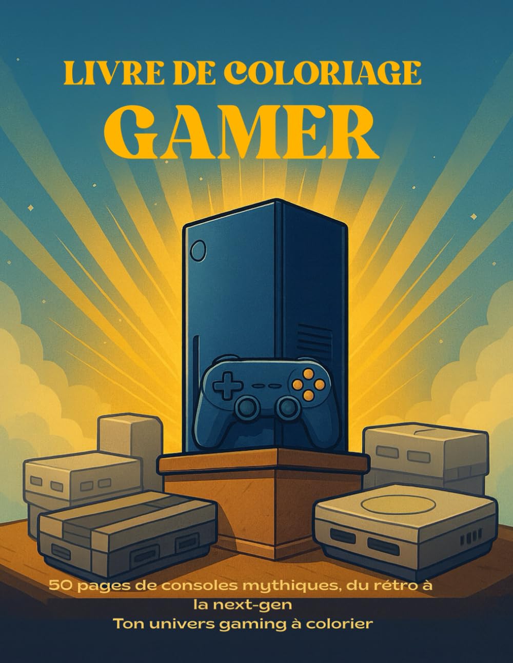 Livre de coloriage Gamer: 50 pages de consoles mythiques du rétro à la next-gen Ton univers gaming à colorier