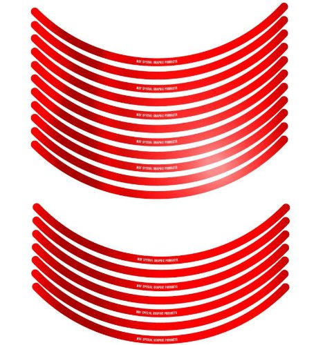 エムディーエフ リムストライプ ミラータイプ ミラーレッド 10mm幅 17インチ RIM-10M-MR-17