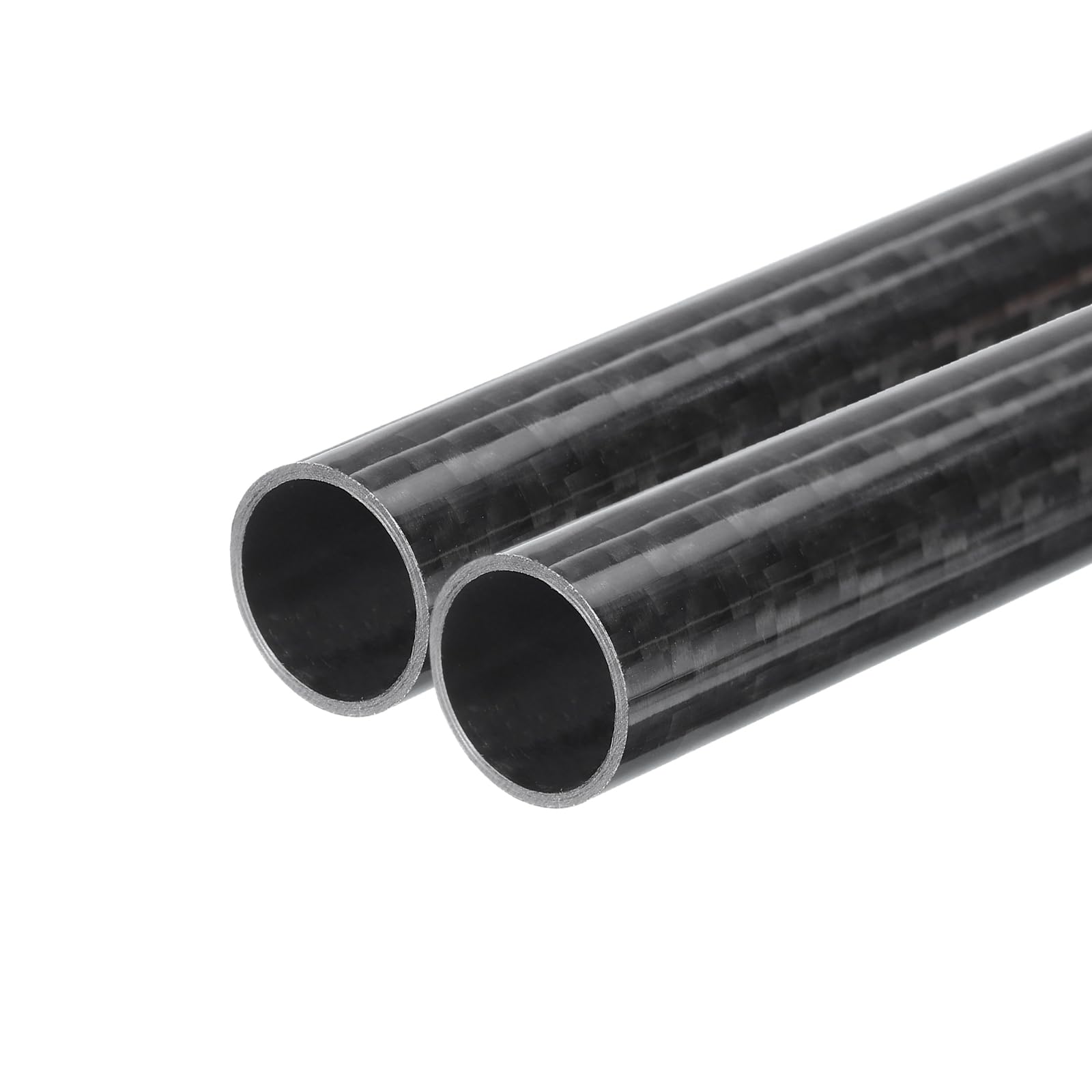 MECCANIXITY 2Pcs Carbon Fiber Tube 14 x 16 x 170mm Glossy Surface Rod 3K Roll Wrapped Pure Carbon Round Tubing for RC Airplane Multicopter