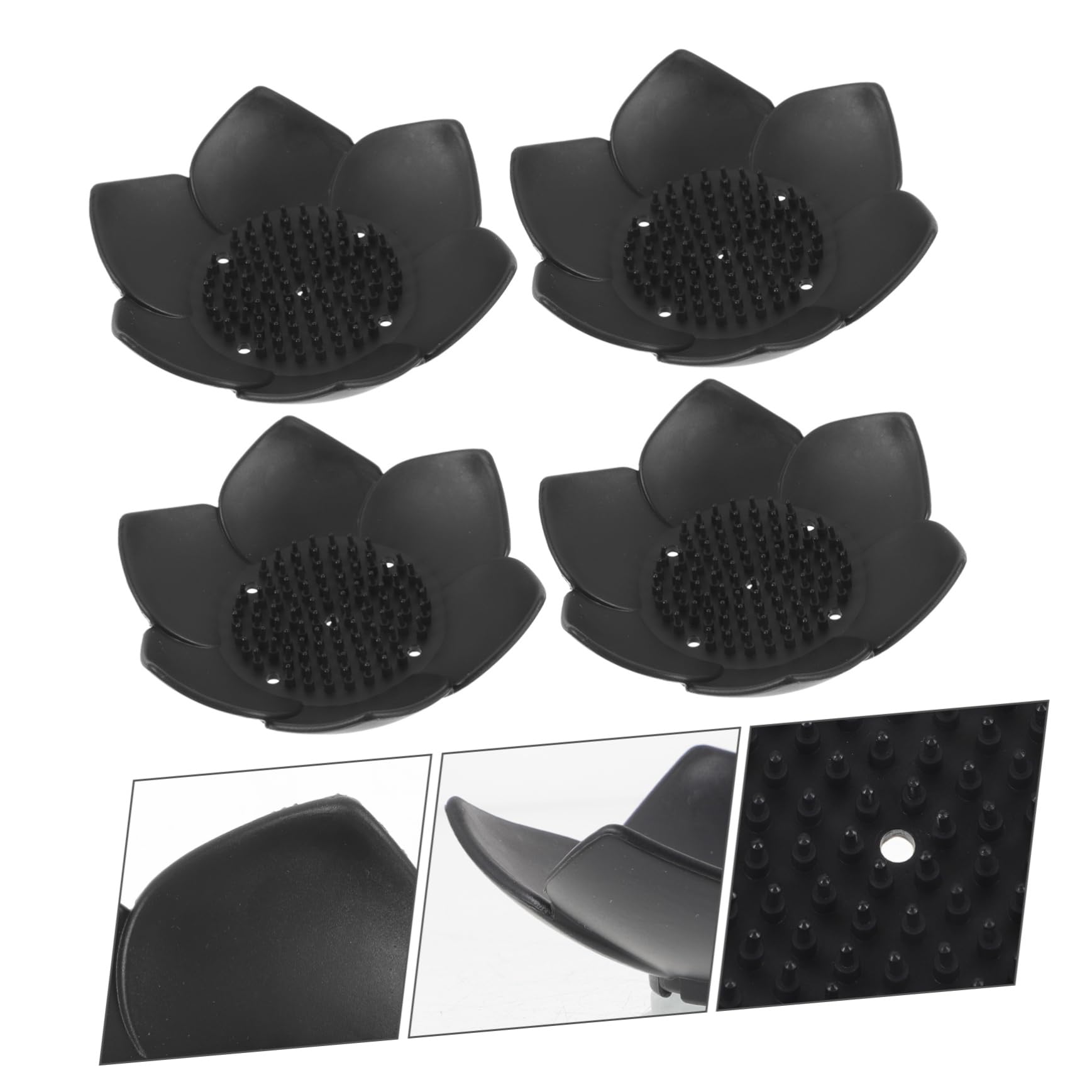 Alipis 5 Set Portasapone In Silicone Lotus Portasapone Scarico Spugna Da Bagno Scolapiatti Piatti Viaggio Scarico Portatile Asciutto Doccia Vassoio Da 4 pezzi * 5