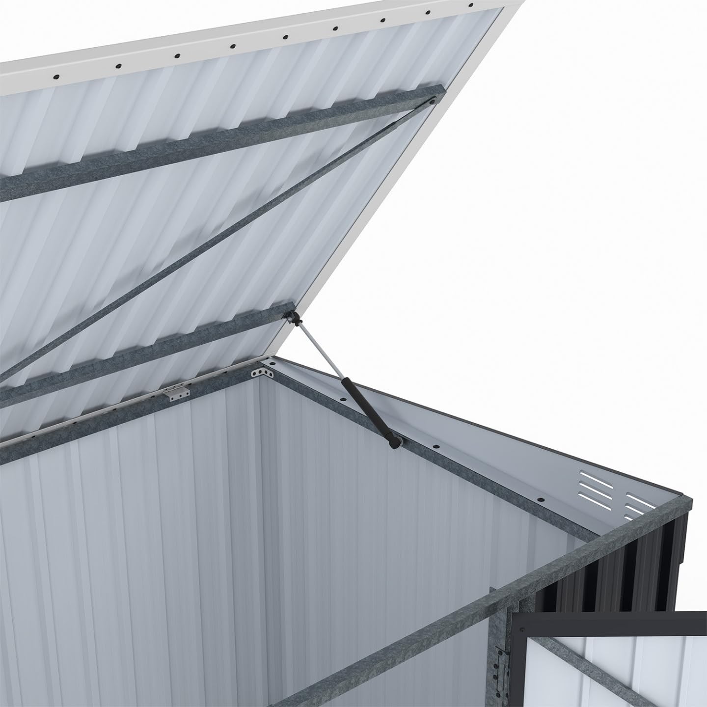 IDMarket - Abri de Jardin XXL en métal Gris Anthracite verrouillable Multi-Rangement pour Stockage vélos, Outils, poubelles