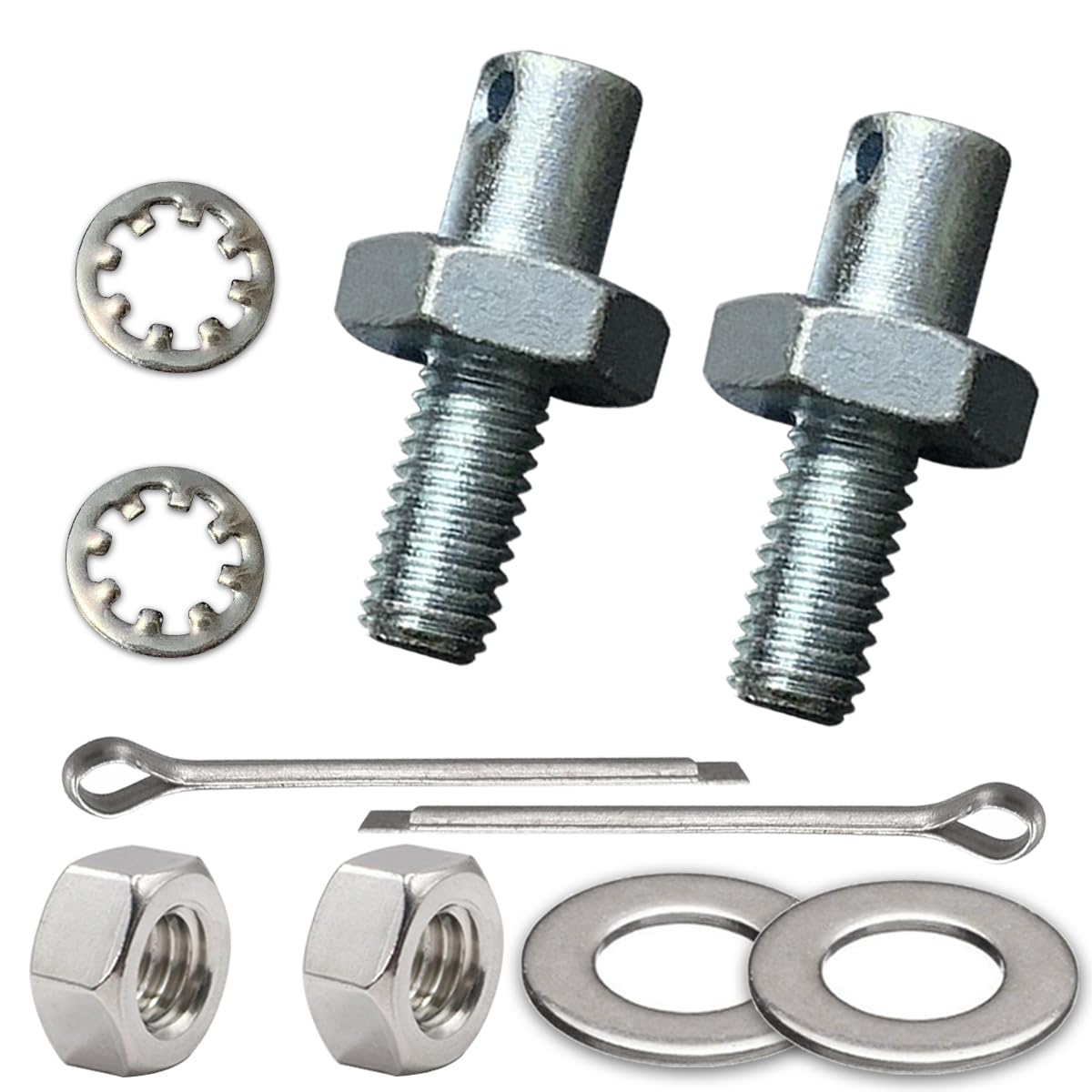 2Set Throttle Cable Adapter Stud Kit #8009, Throttle Cable Kit for 1977-later Chevrolet, Throttle Cable Ends with Nut, Swa Washers and Cotter Pin