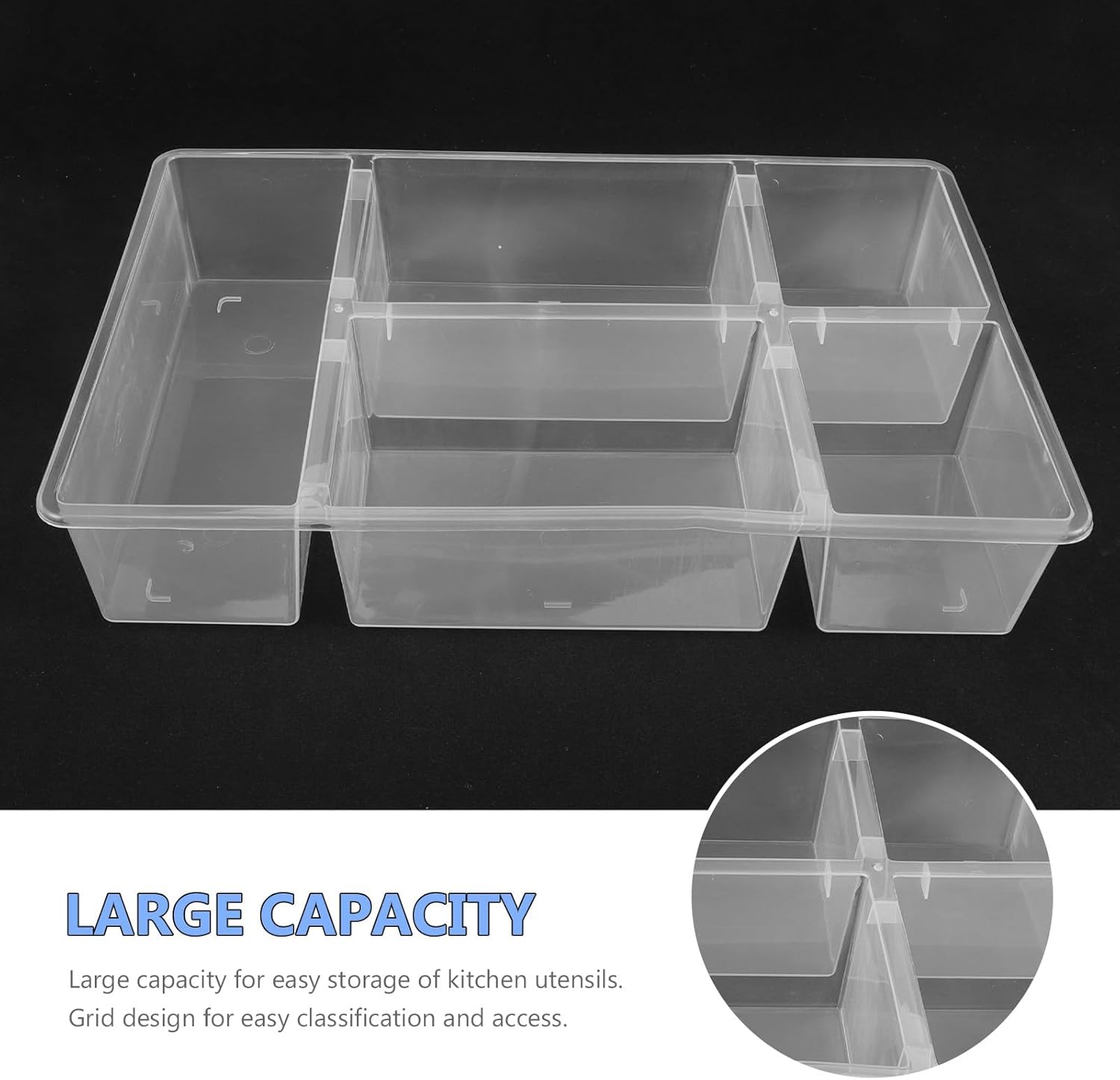 Kitchen Silverware Drawer Organizer Flatware Tray Divider Cutlery Tray Compact Storage Case for Kitchen Drawer Organization