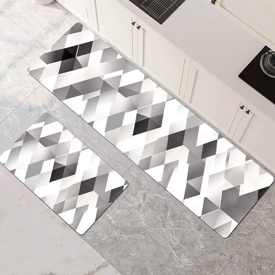 Alfombras de cocina para pasillo y lavandería, tapetes absorbentes lavables en formato doble