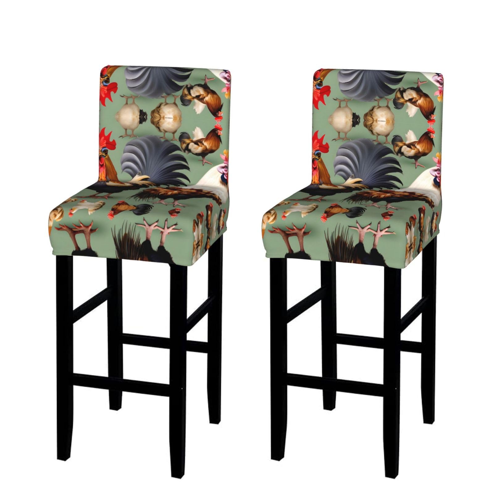 SXZVVBN Rooster and Chicken Stretch Bar Stool Covers Dining Seat
