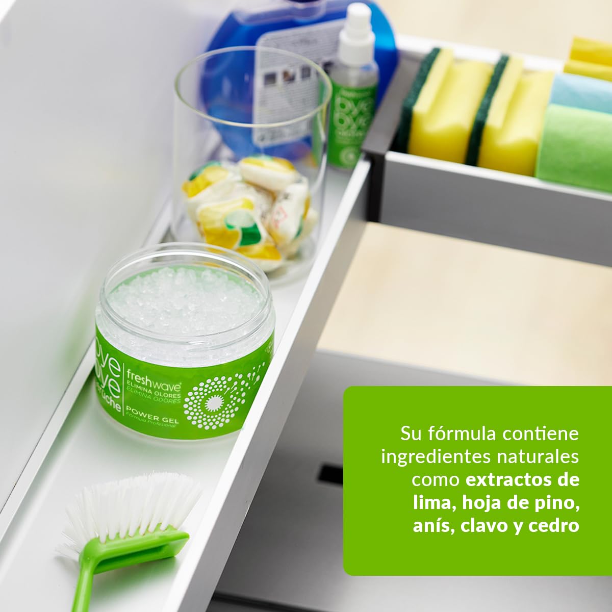 Gel Neutralizador de Olores natural. Absorbe Olor ideal para su Hogar - 400 g - Ingredientes Naturales como Lima, anís, pino y cedro - Freshwave Bye Bye Olores