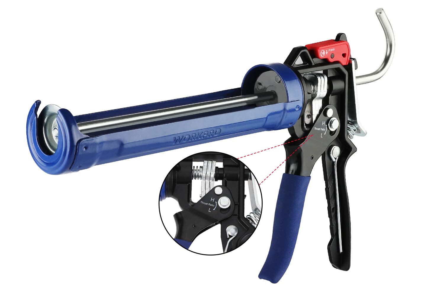 Sealant Caulking Gun, 9:1 & 18:1 Adjustable Thrust Ratio, for Applying 290-310 ml Cartridge Caulks, Sealants, Silicones, Adhesives