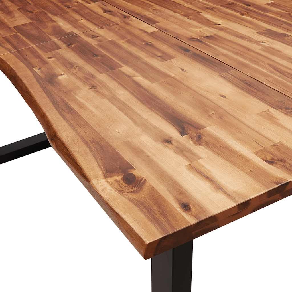 vidaXL Mesa de Comedor con Borde Vivo Madera Maciza Acacia 180x90x75cm