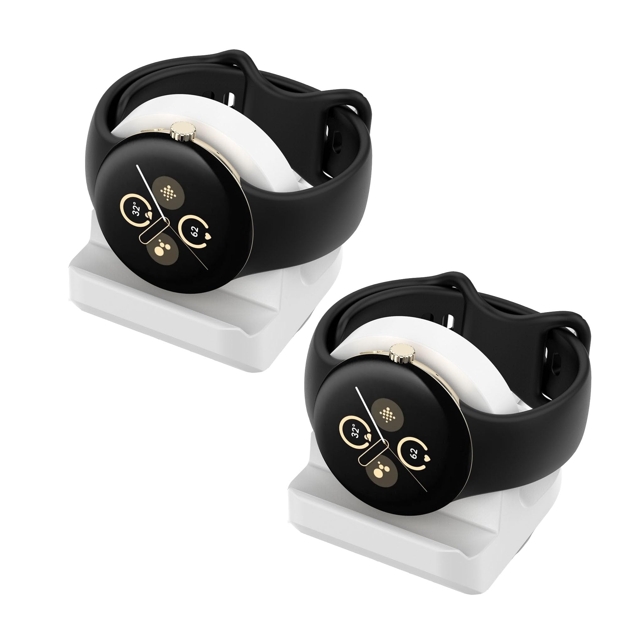 TenCloud 2 Pack White Stands Compatible with Google Pixel Watch 2 Non-Slip Silicone Charging Dock Holder Intended for Pixel Watch 2 Smartwatch Charger?NOT Charger or Cable?