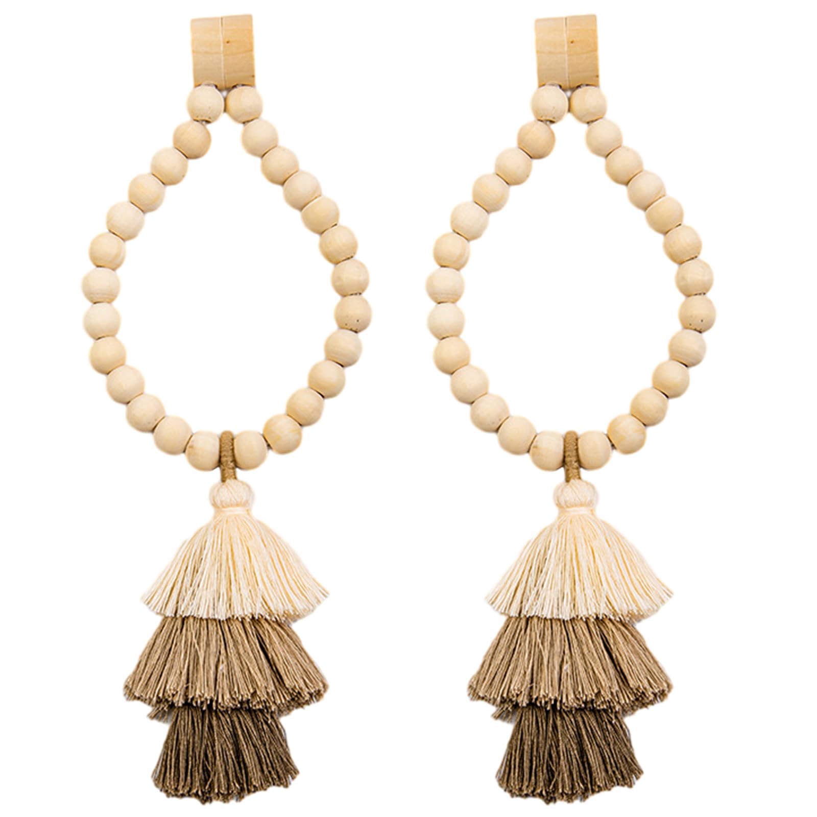 Wood Bead Curtain Tieback Magnec Suctions Tiebacks Holdbacks for Wall for Bedroom Wall Dining Tiebacks Farmhouses