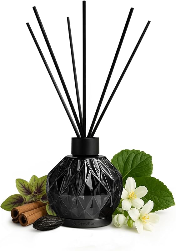 Luxury Reed Diffuser, Cozy Cashmere Scent Diffuser (8.5 fl oz, 250ml)- Natural Reed Diffusers Set, Includes Reed Diffuser Sticks & Fragrance Oil in a Glass Bottle- Home, Bathroom, Hotel