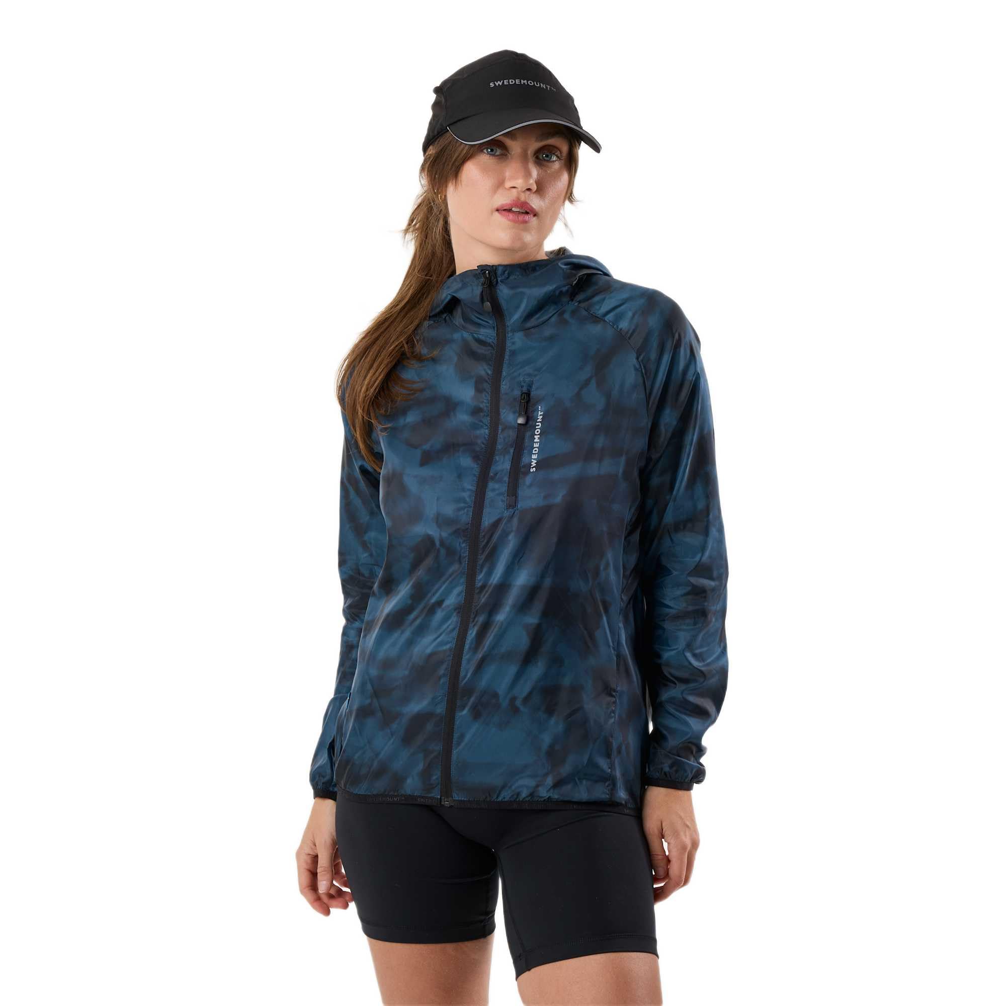 Swedemount Chaqueta cortavientos plegable para mujer, ligera, impermeable y resistente al viento para entrenamiento al aire libre