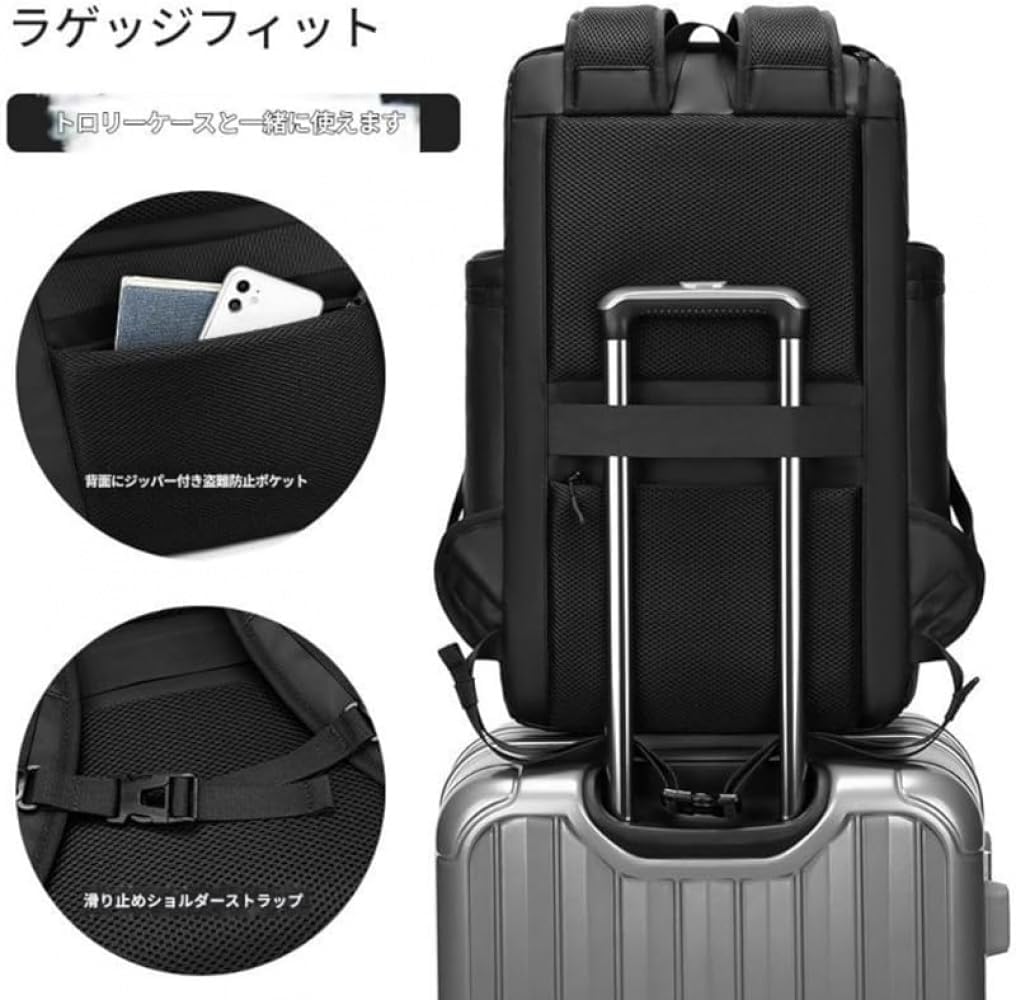 [Tznlteaxgs] 大容量防水リュック メンズ 独立シューズ収納 多機能 通勤/ビジネス/出張用 軽量 パソコン収納対応 通学