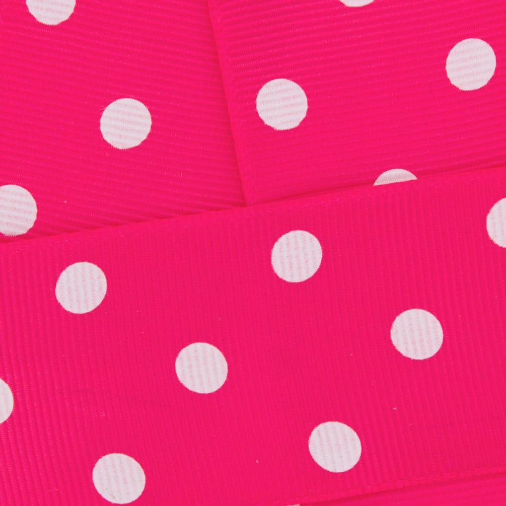 7/8" Grosgrain Ribbon White Dots 668 Tangerine 100yd