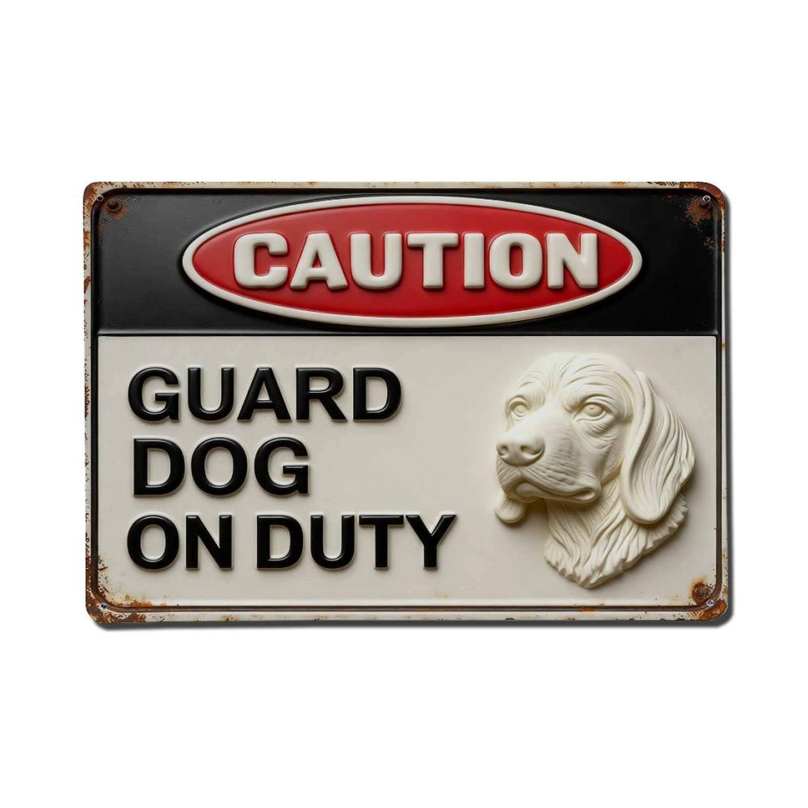 Iageret Vintage Beware Of The Dog Sign Metal Tin Sign Retro Wall Decor, Bar Garage Cafe Kitchen Home Wall Art Poster Decoration 8X12inches