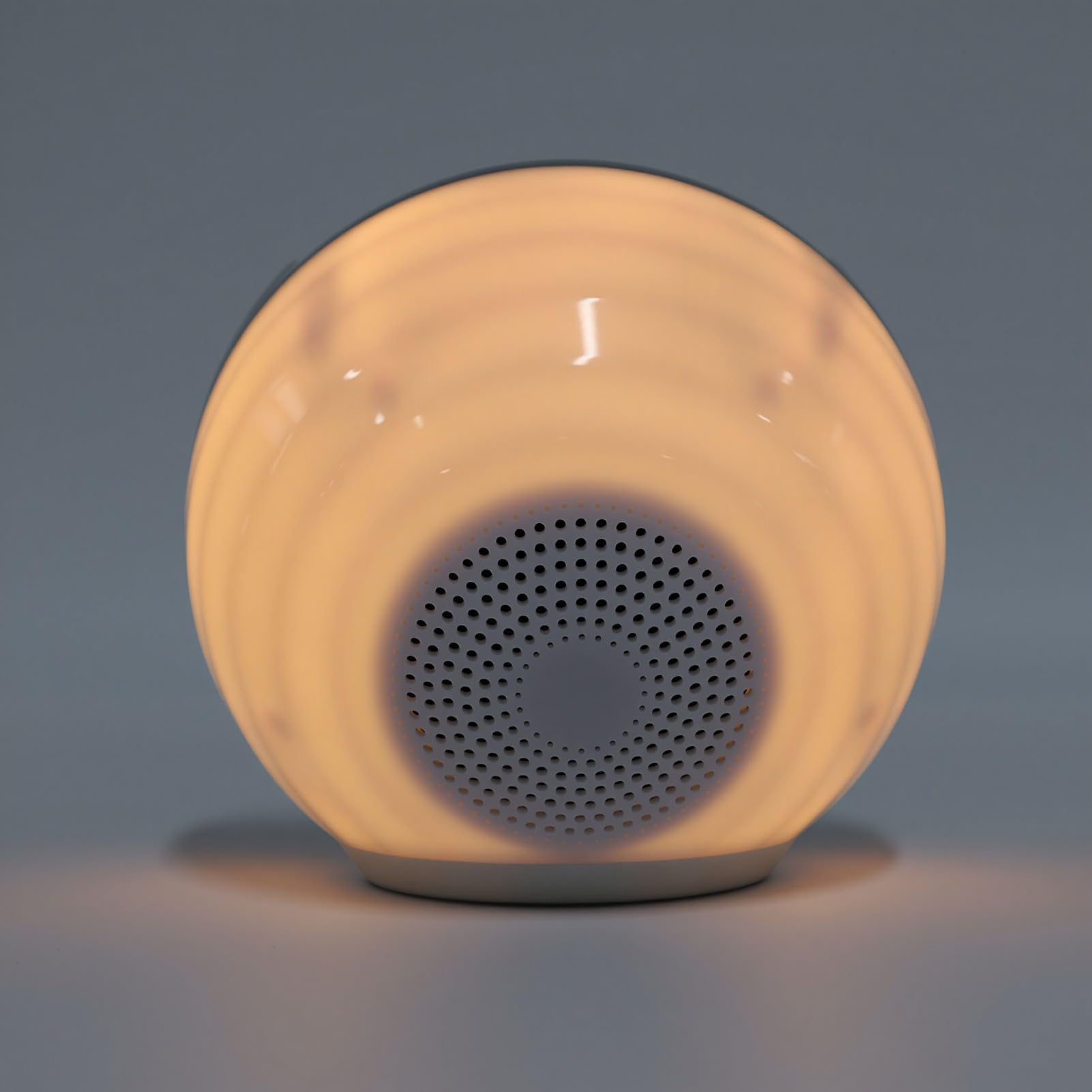 Altoparlante Wireless a Induzione con Luce Ambientale e Suono HiFi per Uso Domestico e in Ufficio - Supporto per Telefono Portatile - Bluetooth 5.3 2000mAh (WHITE)