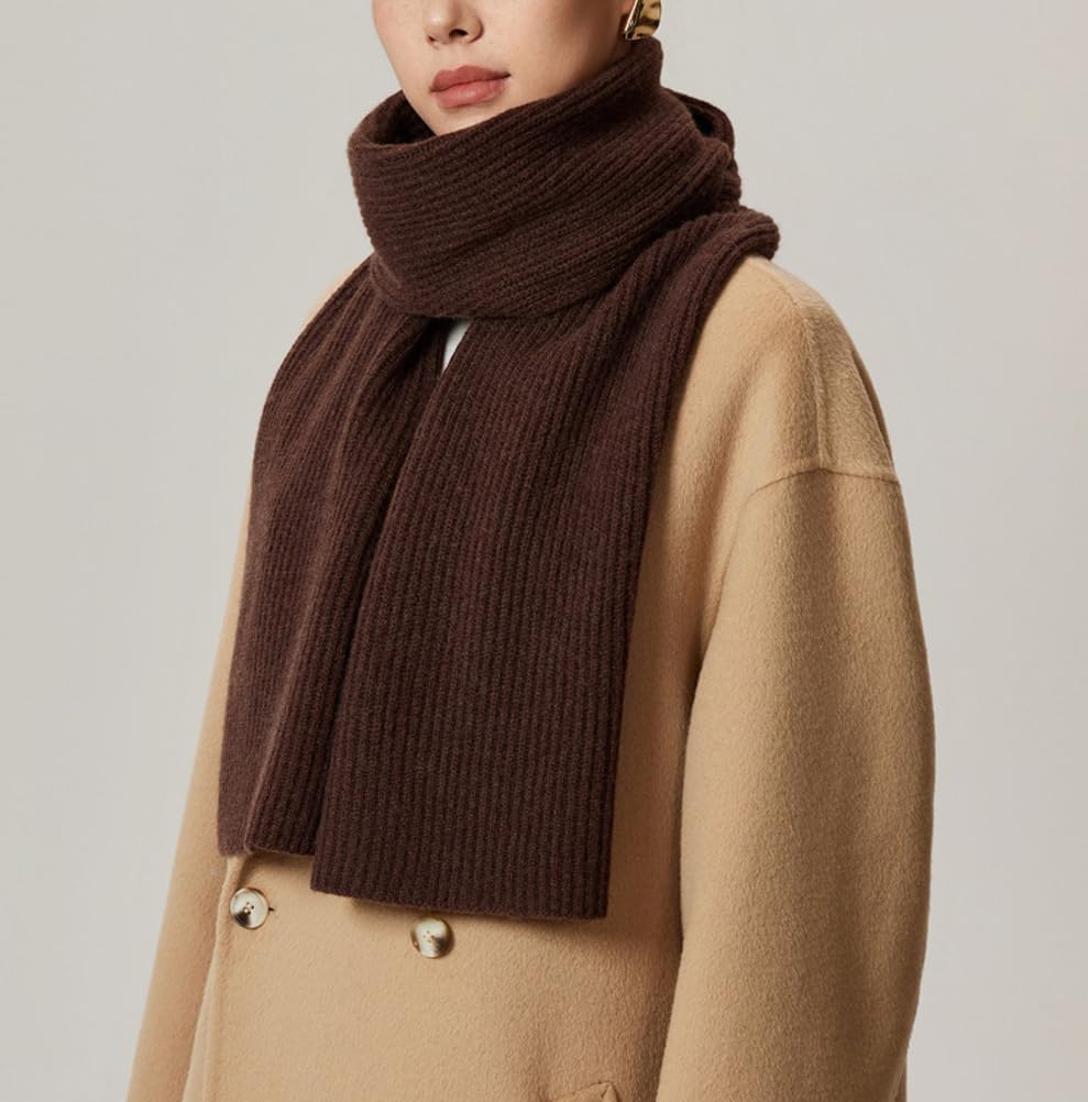 Women's Knit Scarf Lightweight Thick Thermal Cold Weather Elegant Casual Fall Winter Pure Color Long Scarves