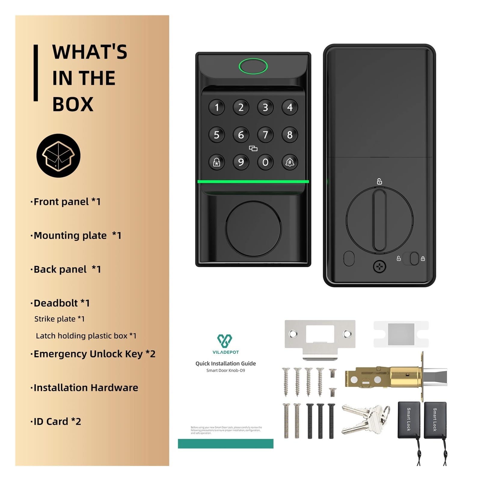 Smart Lock - Cerradura de puerta con huella dactilar, control de aplicación, desbloqueo de código de acceso