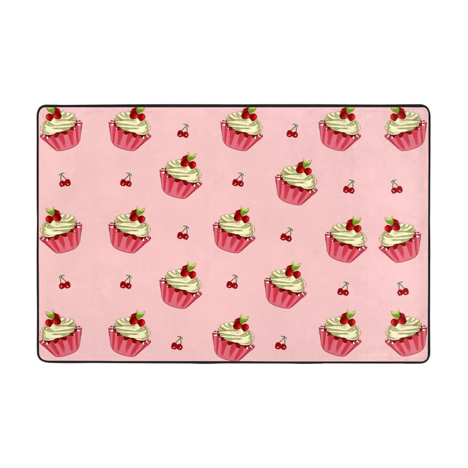 Tapis de sol en flanelle cerises HYTTER 91x61 cm lavable