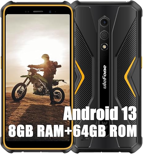 Ulefone Armor X12 Pro - Smartphone resistente desbloqueado 2023, MTK G36 8GB+64GB Android 13, 13MP+8MP, 5.45 pulgadas HD+, 4860mAh, teléfono