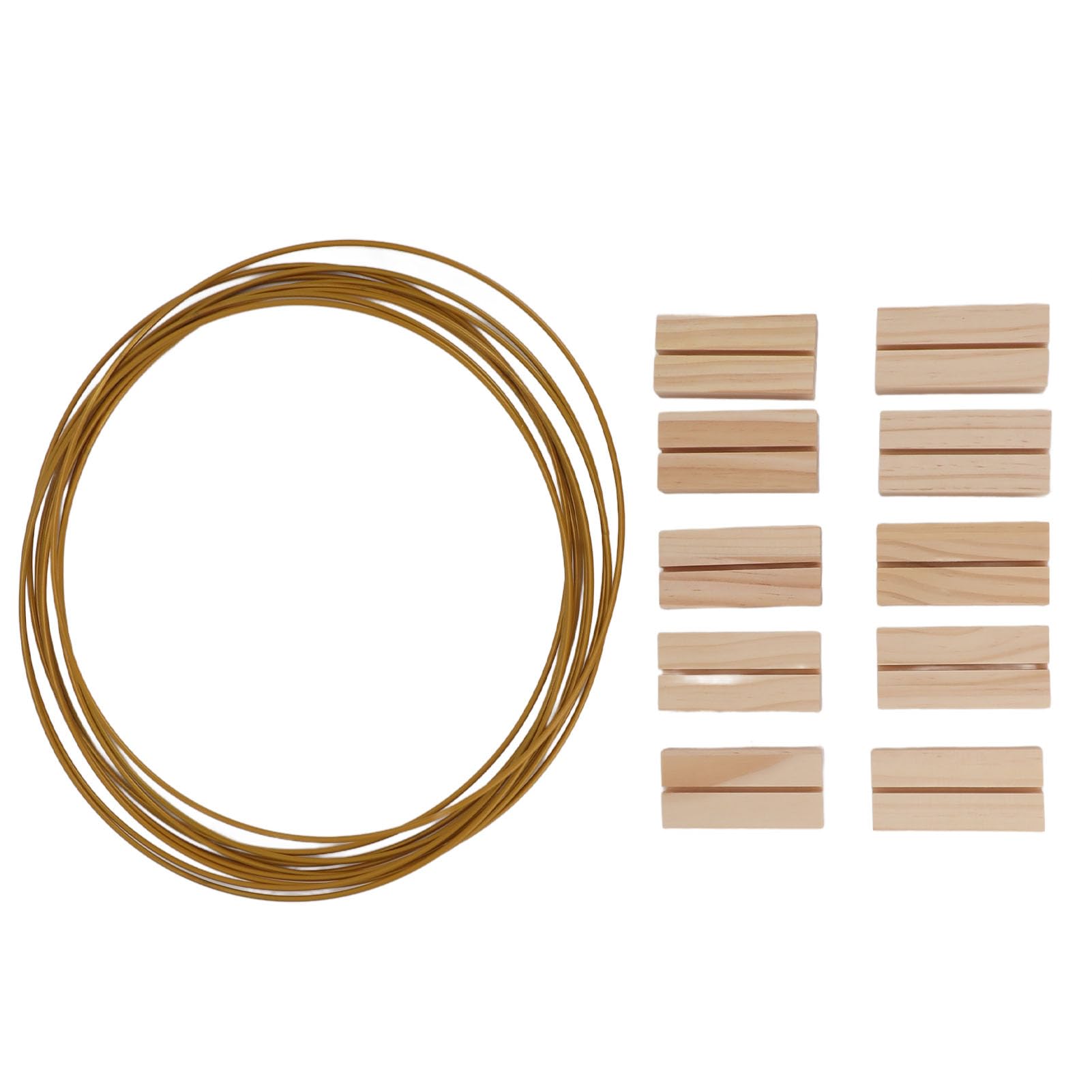 Centros de mesa de metal con base de madera para decoración de mesa de boda, anillos dorados duraderos, uso versátil para fiestas y decoración del hogar