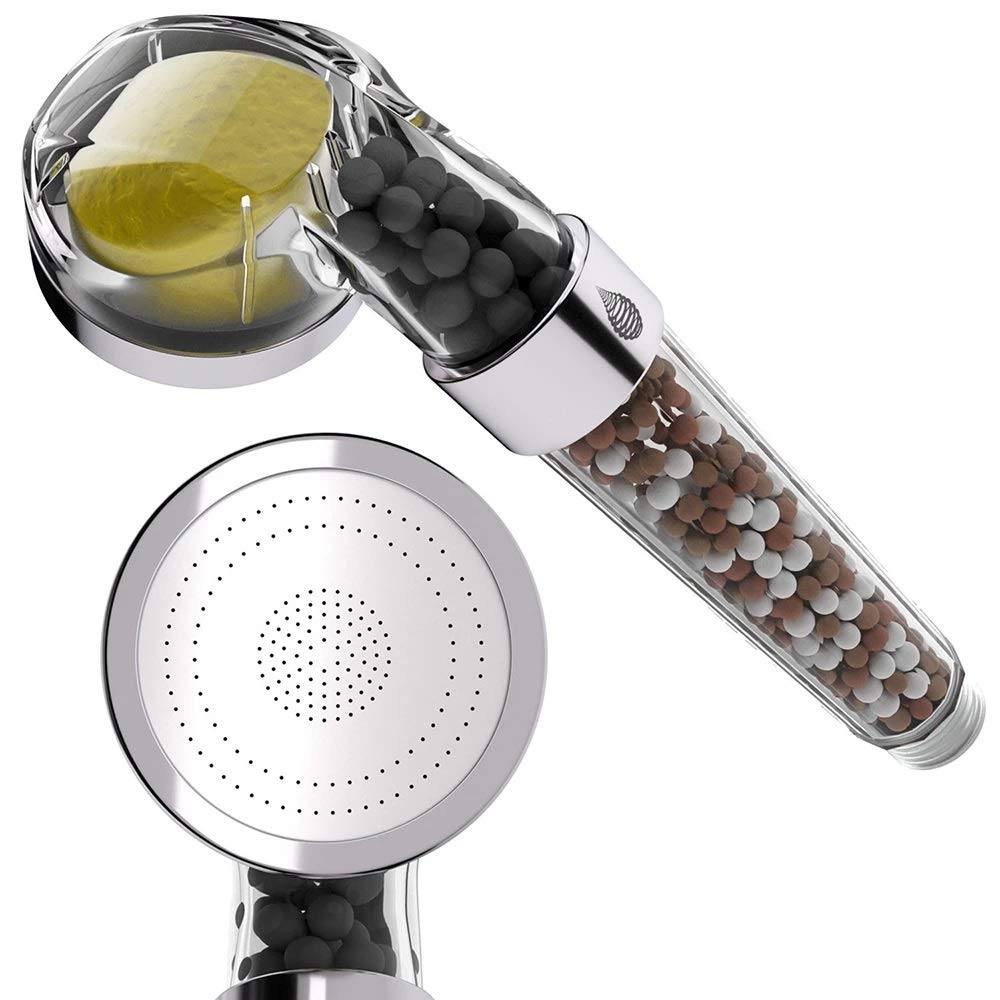 Soffione Doccia con Filtro per Perline minerali agli ioni di Limone, Ecologico, a Risparmio idrico, per Il Bagno (Colore : D) (D)