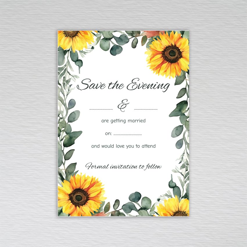 Webspectations Pack of Save the Evening Cards: Sunflower Save the Evening Invites (Pack of 50 without Envelopes) โ image 1