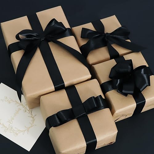 Vista 261 de TONIFUL - Rollo de listón de satén de color liso, para envolver regalos, manualidades, cabello, fiesta boda, tarjetas de invitación, ramos florales