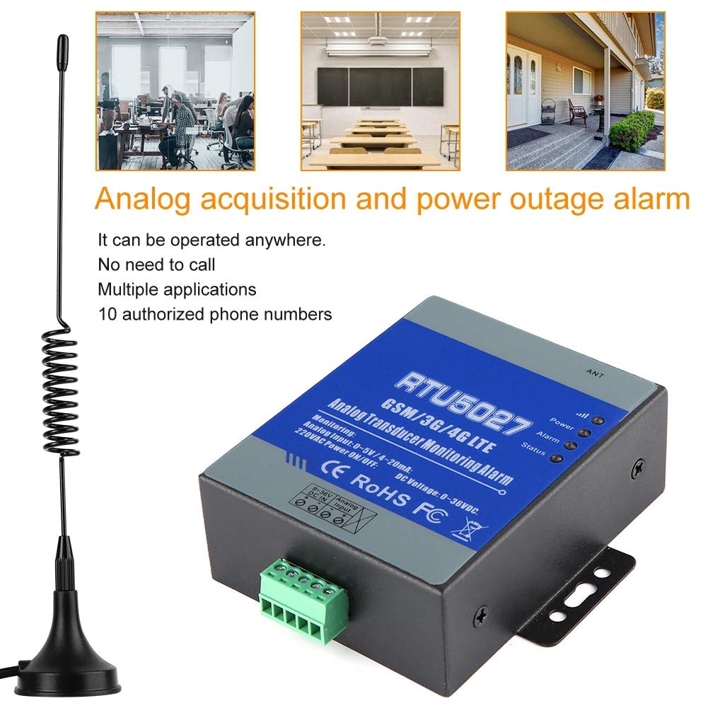 Rtu5027 Alarma gsm, Alarma de Falla de Energía gsm, gsm 3G 4G LTE Alarma de Monitoreo de Estado de Circuito de Voltaje de Falla de Circuito Inalámbrico(EU)