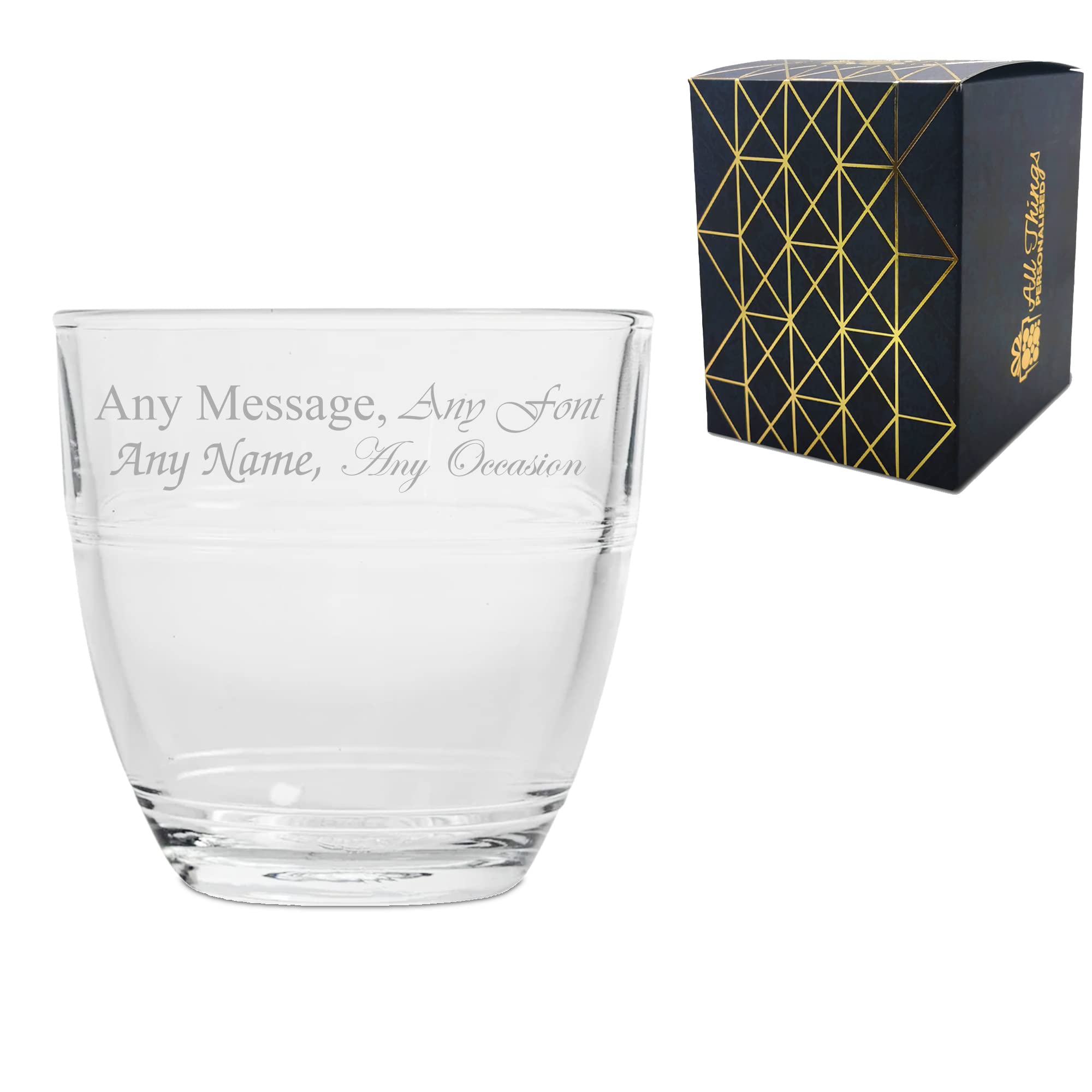 Vaso apilable curvo grabado personalizado de 160 ml con caja de regalo