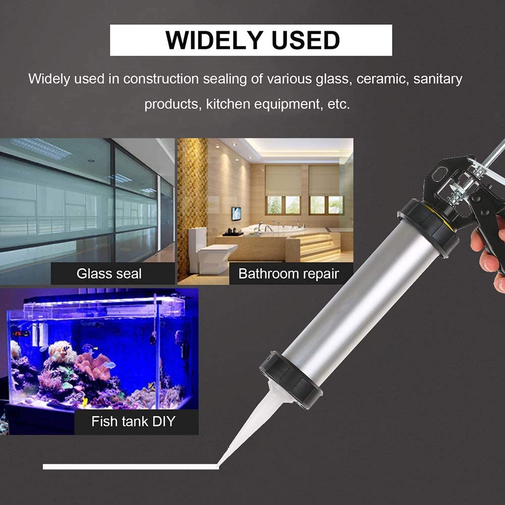 Pistolet do uszczelniania ze stopu aluminium 300 ml, pistolet do klejenia szkła Elastyczny pistolet do miękkiego silikonu do majsterkowania