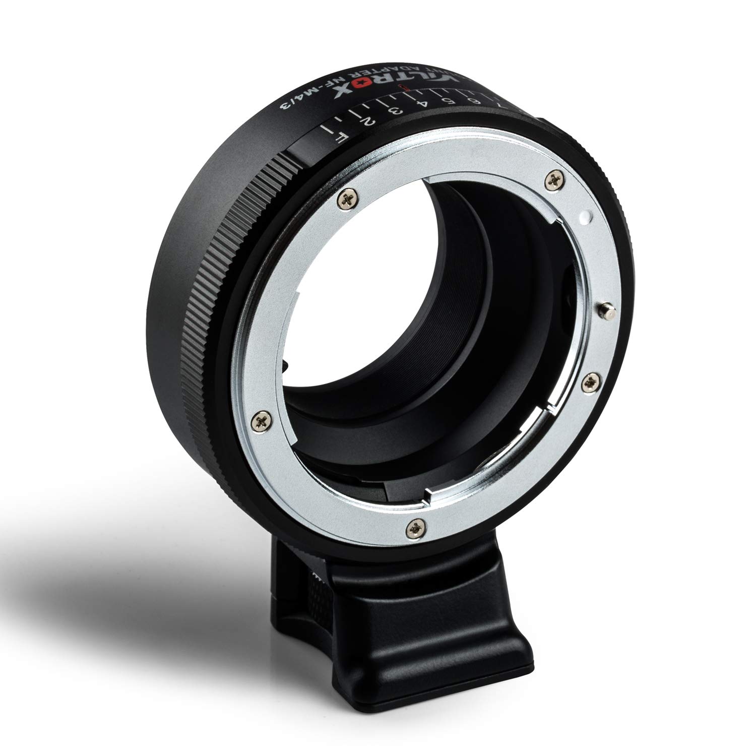 Viltrox NF-M4/3 - Adattatore di montaggio manuale per obiettivo Nikon G/F/AI/S/D su M4/3 Mount fotocamera GH5 GH4 GF1 GF6 GX85 GX7 E-M5 E-M10 E-M10II E-PL3 Pen-F con apertura