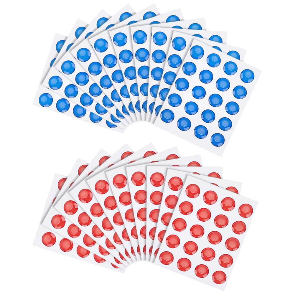 AHANDMAKER Hot and Cold Water Stickers 0.39in Semi Circle PVC Adhesive Labels Waterproof Faucet Signs for Bathroom Sink Kitchen Shower Safety Decor, Red and Blue