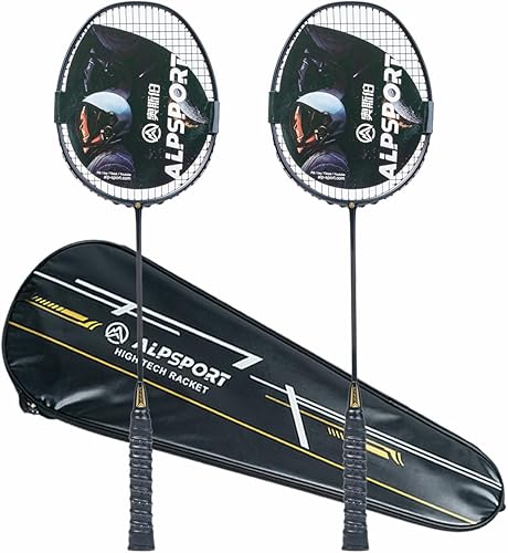 XHP 6U G4 T700 - Juego de 2 raquetas de bádminton de grafito, raquetas de fibra de carbono, incluye bolsa de bádminton de cuero, 2 cintas de agarre