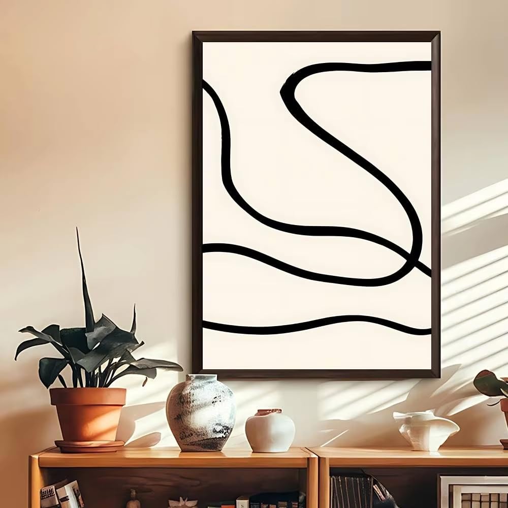 DFZEWKI Abstract Minimal Art Line Club Bar Vintage Posters Wall Art Painting Bedroom Wall Art Prints Ideal(70x90cm(26x35in)/No frame)