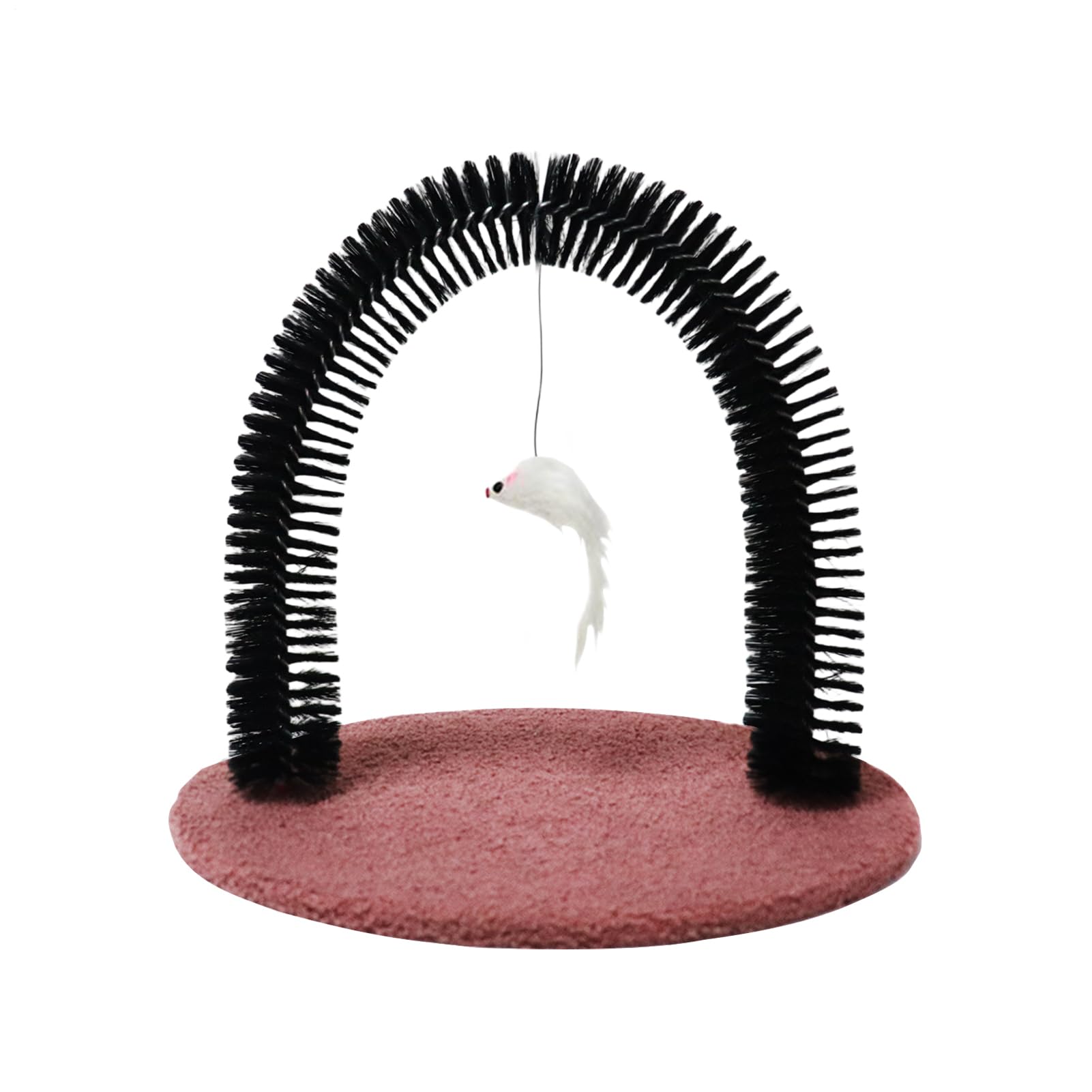 Cat Groomer, Arch Grooming Brush, 14.2x11.4x13.4inch, Shedding Massager Tool, Sturdy Bristles for Hair Removal, Self-Grooming Station, Ideal for Kittens, Cats, Rabbits, Home Use