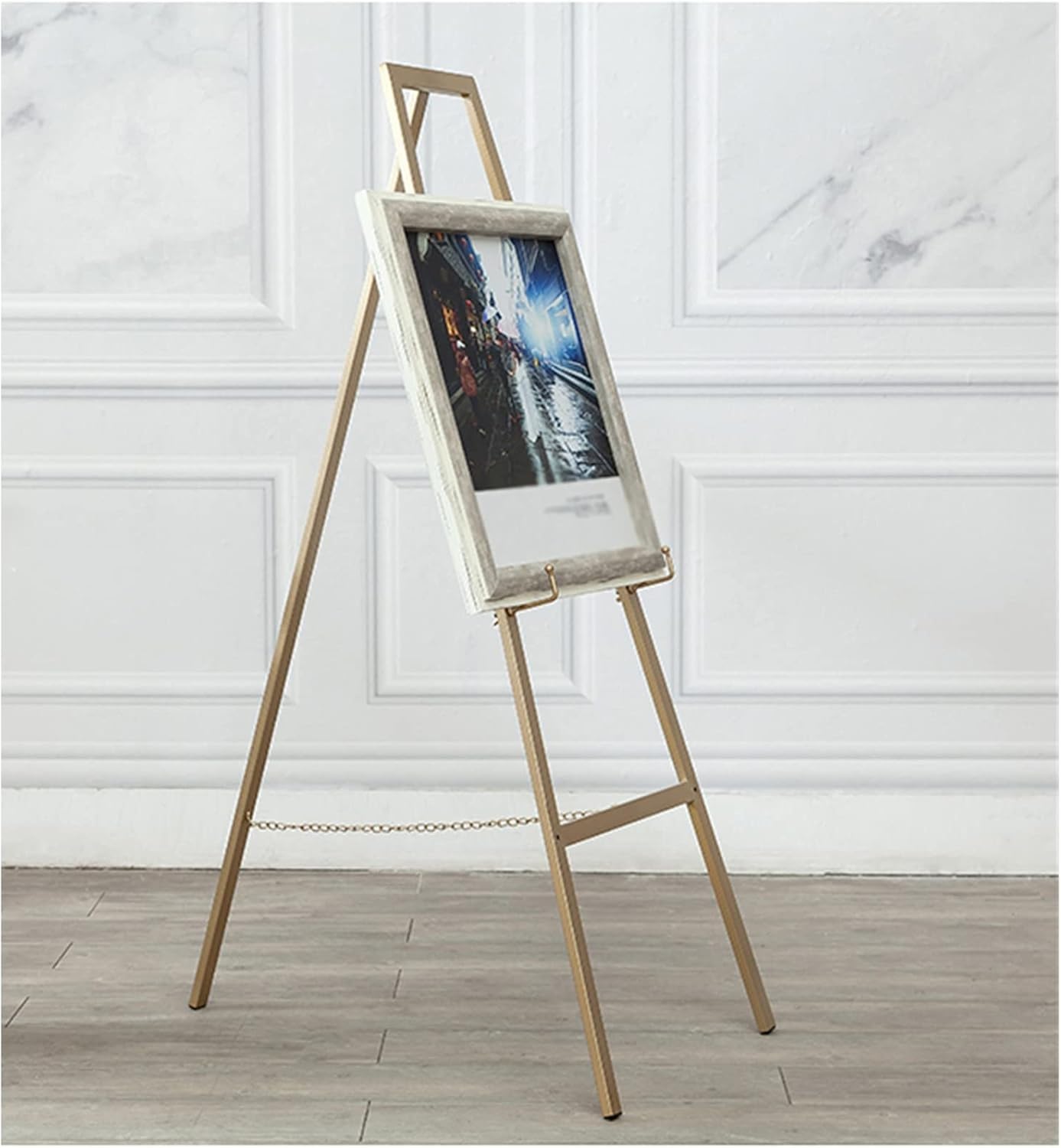 Przenośna sztaluga artystyczna, regulowana składana metalowa sztaluga rama rama studyjna sztaluga wystawowa sztaluga na ślub, imprezę i wystawę (145 cm)